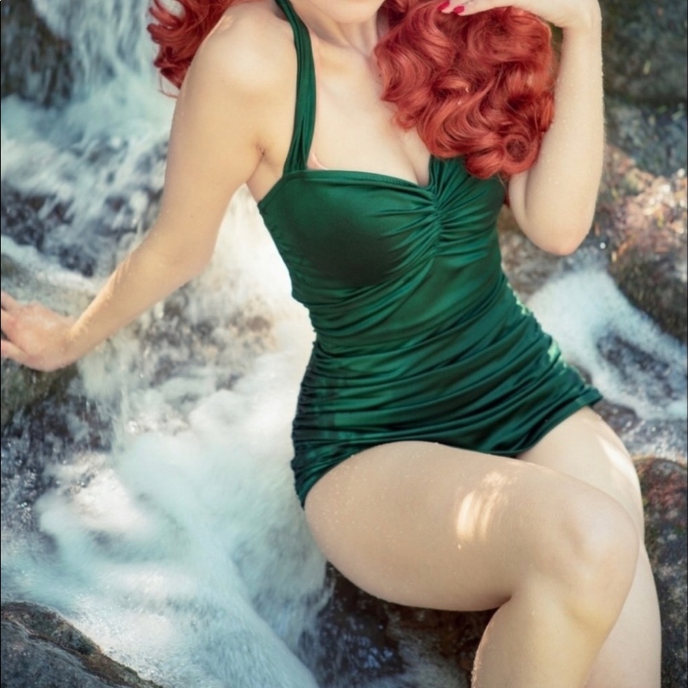 Emerald Green Bombshell bathing suit from ModCloth